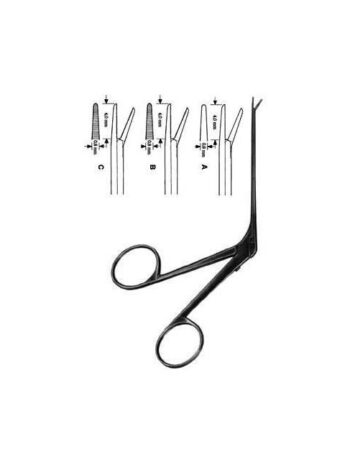 Micro Ear Forceps shaft length 80mm, smooth straight, serrated straight