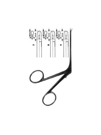 Micro Ear Forceps shaft length 80mm, straight, bent upwards