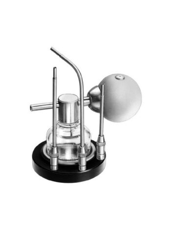 Kabierske Atomizer complete with 3 cannulas and rubber bulb and metal base