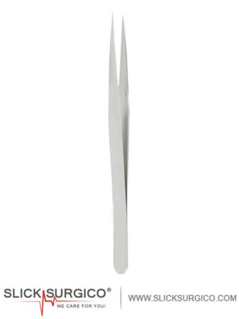 SWISS Jeweler style Forceps, non-magnetic stainless steel, style 3, narrow, fine, 4-3/4″ (12.1 cm)