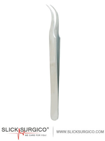 SWISS Jeweler style Forceps, non-magnetic stainless steel, style 7, fine, curved, 4-1/2″ (11.4 cm)